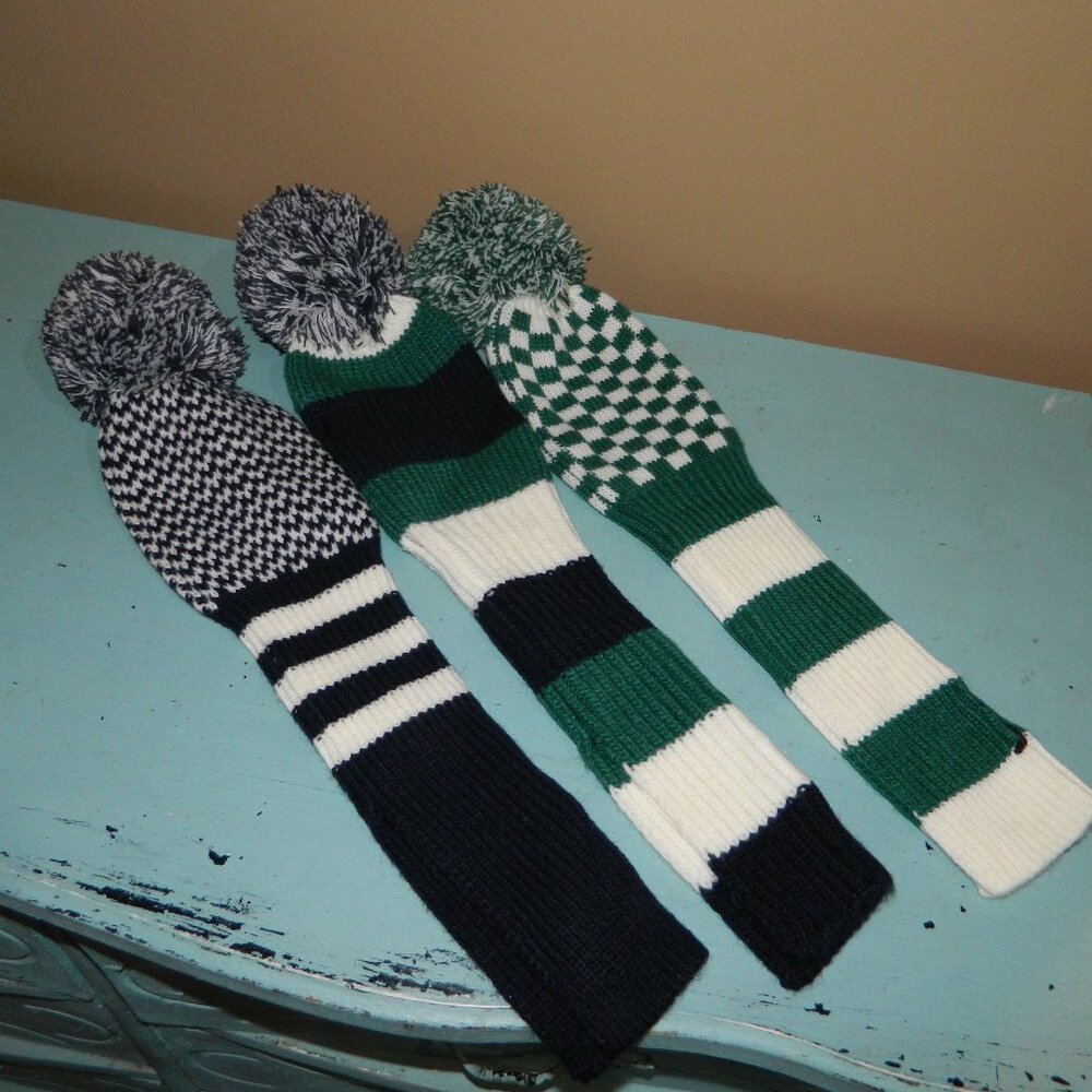 Mark & Graham Knit Golf Head Covers Lot/3 "BS" (UU-38)